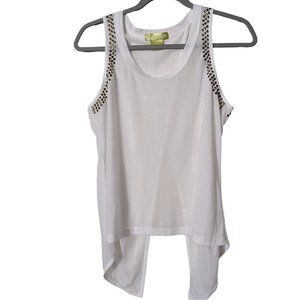 Women's Levelup sleeveless studded top, white, size L